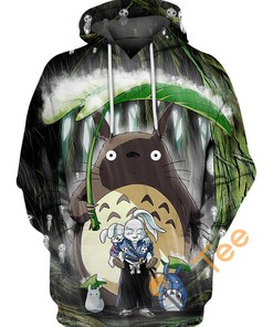 Jotaro And Totoro All Over Print 3D Hoodie