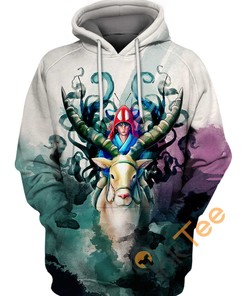 Journey With The Forest Spirit Ashitaka All Over Print 3D Hoodie