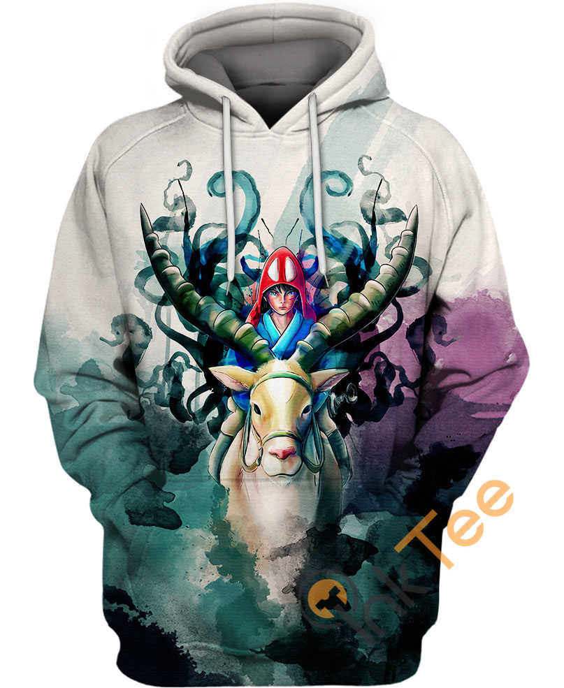 Journey With The Forest Spirit Ashitaka All Over Print 3D Hoodie