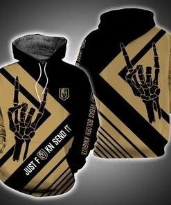 Just Send It Vegas Golden Knights All Over Print 3D Zip Hoodie, Nhl Custom Hoodie