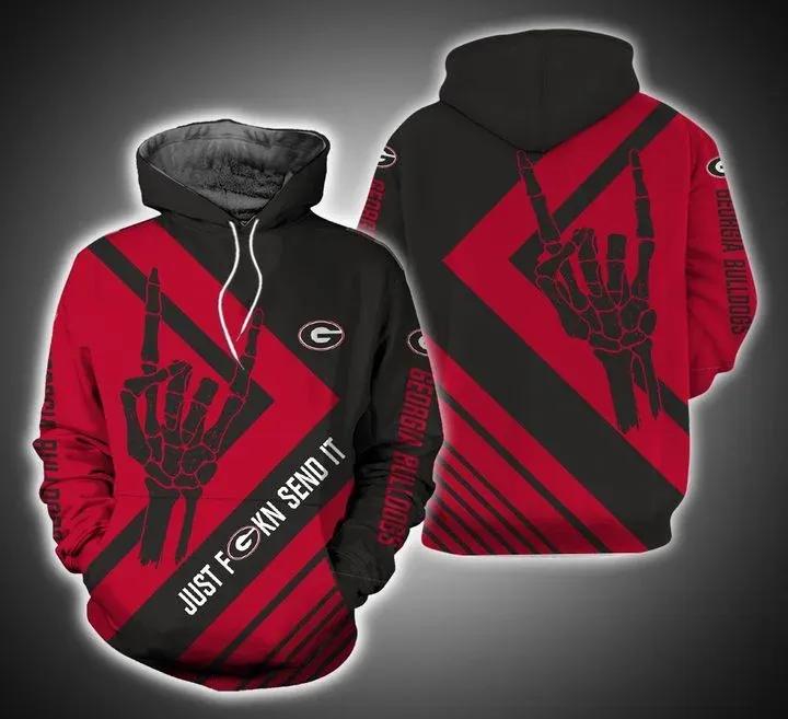 Just Send It With Georgia Bulldogs Fan 3D All Over Print Zip Hoodie