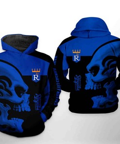 Kansas City Royals Mlb Skull 3D Zipper Hoodie - Perfect For Skull Lovers