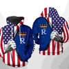 Kansas City Royals Mlb Us Flag 3D Zipper Hoodie - Great For National Holidays