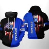 Kansas City Royals Mlb Us Flag Skull 3D Zipper Hoodie - Perfect For Edgy Fans