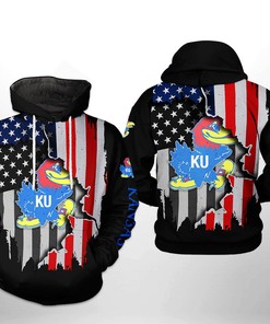 Kansas Jayhawks Show Your Patriotism With Us Flag All Over Print Hoodie - Perfect Gifts