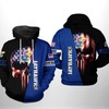Kansas Jayhawks Skull Usa Flag 3D All Over Print Zip-Up Hoodie For Ncaa Fans