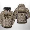 Kansas State Wildcats Camo Veteran 3D All Over Print Hoodie With Zip-Up - Show Your Love For Your Team