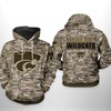 Kansas State Wildcats Camo Veteran All Over Print Zip Hoodie 3D - Patriotic Look For College Fans