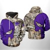 Kansas State Wildcats Camo Veteran Hunting 3D All Over Print Hoodie With Zip-Up - Great For Fans Who Love Hunting