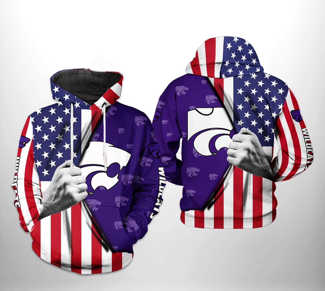 Kansas State Wildcats Celebrate Game Day With 3D All Over Print Zip Hoodie - Perfect Gifts