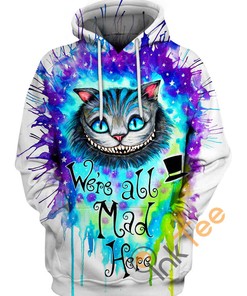 Kawaii Cheshire Kitten All Over Print Hoodie 3D