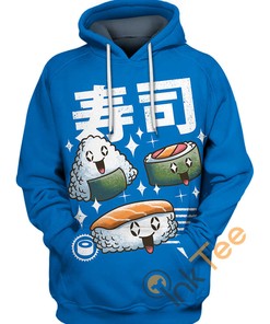 Kawaii Sushi Hoodie 3D Print Perfect Gift For Foodies