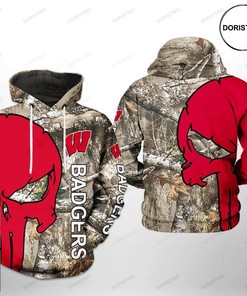 Keep Warm In Style With Wisconsin Badgers Ncaa Camo Veteran Hunting Awesome 3D Hoodie