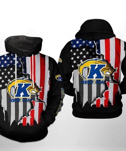 Kent State Golden Flashers Us Flag 3D All Over Print Hoodie With Zip-Up - Show Your Patriotism