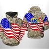 Kent State Golden Flashers Us Flag Camo Veteran 3D All Over Print Hoodie With Zip-Up - Patriotic And Stylish Look