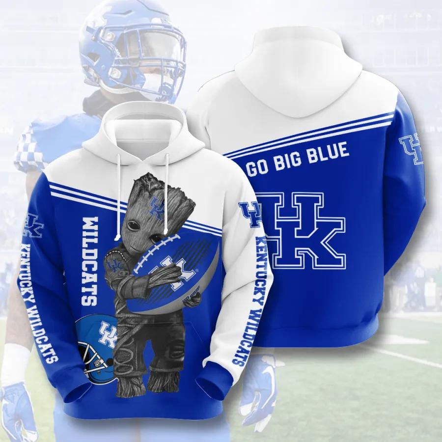Kentucky Wildcats Basketball Fans Rejoice With Baby Groot Hug Ball 3D Hoodie