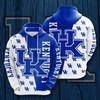 Kentucky Wildcats Football 3D All Over Print Zip Hoodie - Great For Football Fans