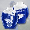 Kentucky Wildcats Skull Go Big Blue 3D Hoodie - Perfect Gifts For Men