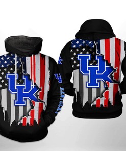 Kentucky Wildcats Usa Skull Flag 3D Zip Hoodie For Ncaa Fans 
