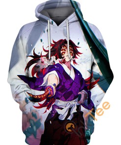 Kokushibou From Demon Slayer Anime All Over Print 3D Hoodie