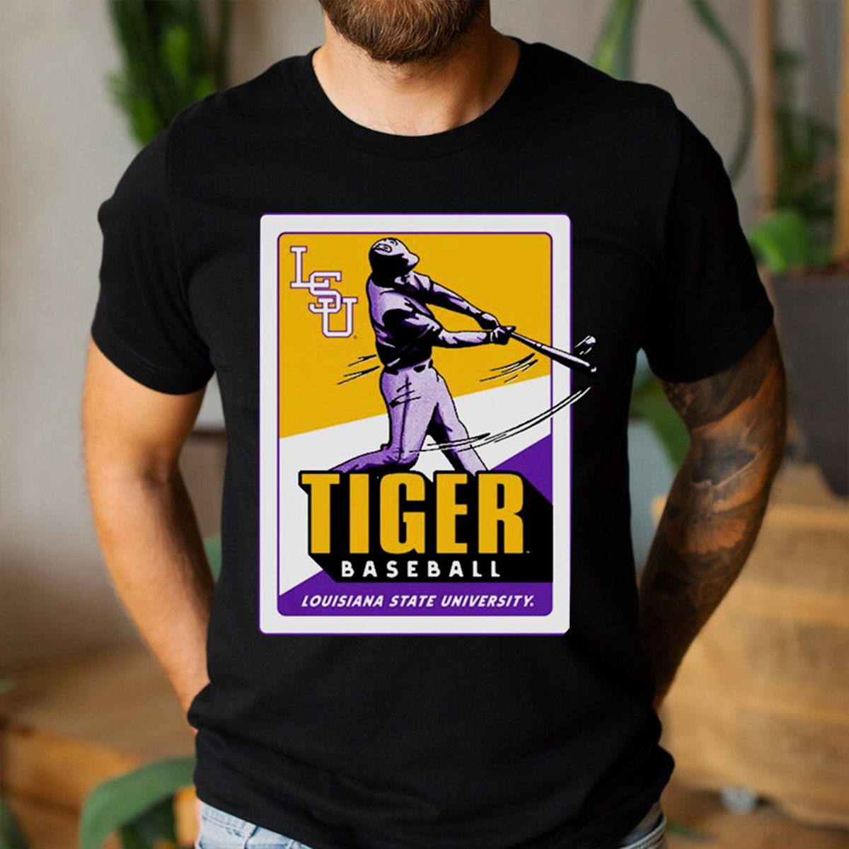 LSU Tiger Baseball Card Pocket T-Shirt - LSU Shirts