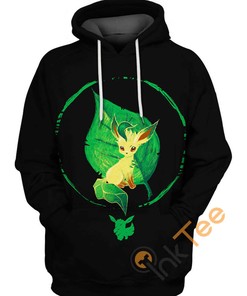 Leafeon And Smartness Pokemon All Over Print 3D Hoodie For Men