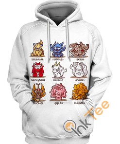Legendary Tailed Beasts All Over Print 3D Hoodie For Men