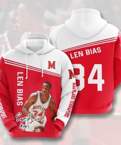 Len Bias 34 Maryland Terrapins 3D Hoodie With Unique Graphics Print Design