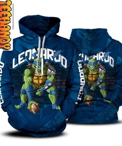 Leonardo Ninja Turtle 3D Hoodie With All Over Print