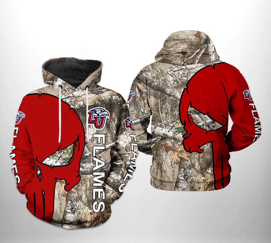 Liberty Flames Ncaa Camo Veteran Hunting 3D Printed Hoodie/Zipper Hoodie - Perfect Gifts For Fans
