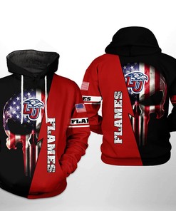 Liberty Flames Ncaa Us Flag Skull 3D Printed Hoodie/Zipper Hoodie - Perfect Gifts