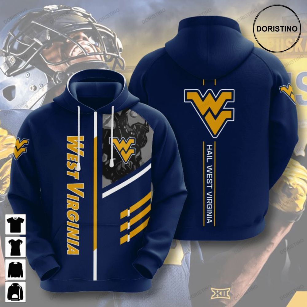 Limited Edition All Over Print West Virginia Mountaineers American Football 3D Hoodie For Men