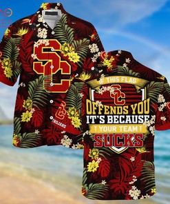 [Limited] Usc Trojans Sports Hawaiian  And Shorts With Tropical Patterns For Fans