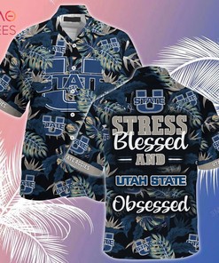 [Limited] Utah State Aggies Hawaiian  And Shorts With All Over Print Design, Ideal Gift For Fathers Day