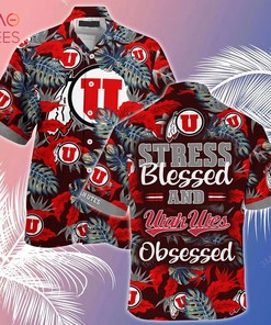 [Limited] Utah Utes Summer Hawaiian  And Shorts With All Over Print Design, Gift For Fans