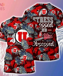[Limited] Utah Utes Summer Hawaiian  And Shorts With All Over Print Design, Gift For Fans