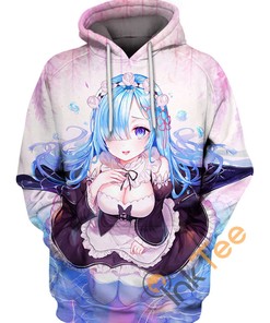 Long Hair Rem 3D Hoodie With Custom All Over Print