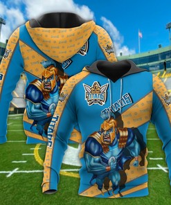 Look Bold With Customized Gold Coast Titans 3D Printed Hoodie With Mascot Kc Nrl Zip Up 