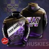 Look Sharp In Personalized Washington Huskies Custom Hoodie 3D 