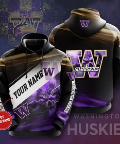 Look Sharp In Personalized Washington Huskies Custom Hoodie 3D