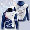 Los Angeles Dodgers 3D Zip-Up Flame Balls Graphic Hoodie - Unique Design