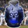 Los Angeles Dodgers Skull On Fire Hoodie 3D - Exclusive Design