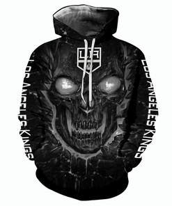 Los Angeles Kings Halloween Hoodie 3D Skulls Pullover Perfect For Fans