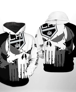 Los Angeles Kings Nhl Team Skull 3D All Over Print Zip-Up Hoodie For Fans