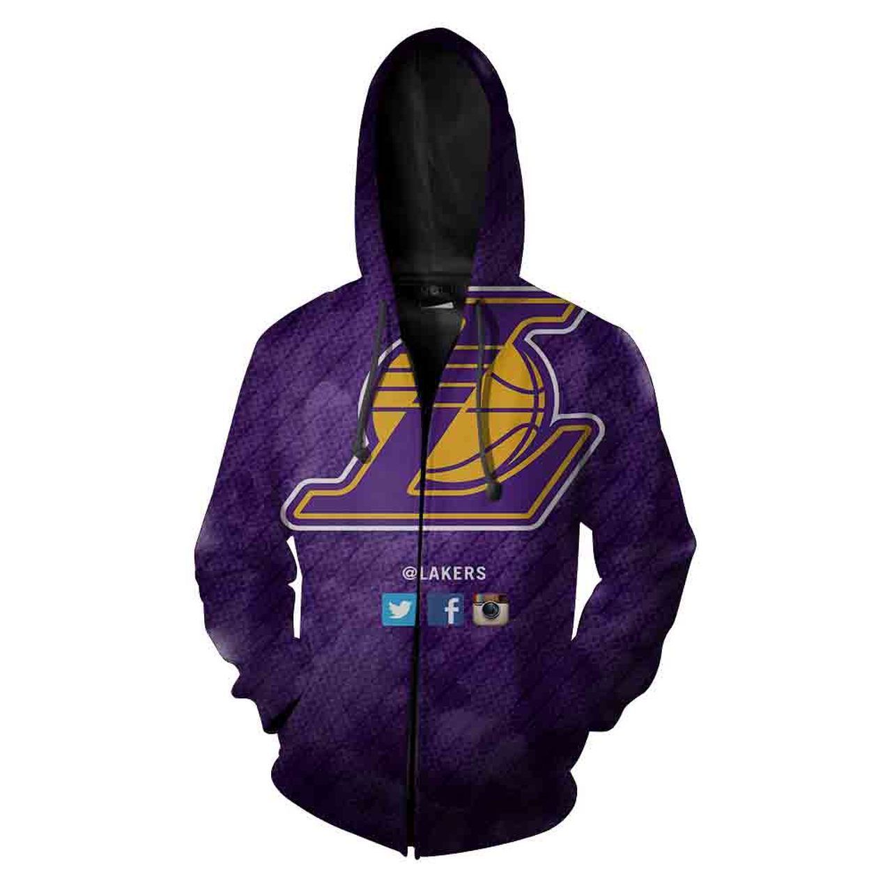 Los Angeles Lakers Nfl 3D All Over Print Zip Up Hoodie Option - Custom 3D Hoodies For Men And Women