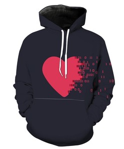 Love Is In The Air With The Binary Heart Love Awesome 3D Hoodie