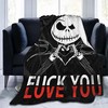 Love You Blanket - Halloween Gift with Jack Skellington Design, Fleece, Mink, and Sherpa Options