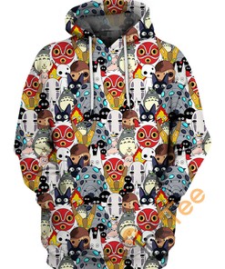 Lovely Creature Of Studio Ghibli 3D Hoodie With All Over Print Design