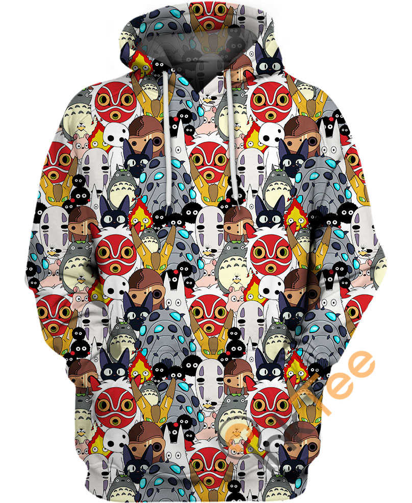 Lovely Creature Of Studio Ghibli 3D Hoodie With All Over Print Design