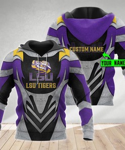 Lsu Tigers 3D Metal Personalized Hoodie 3D All Over Print Zip Hoodie Gifts For Ncaa Fans - Unique 3D Print Hoodies